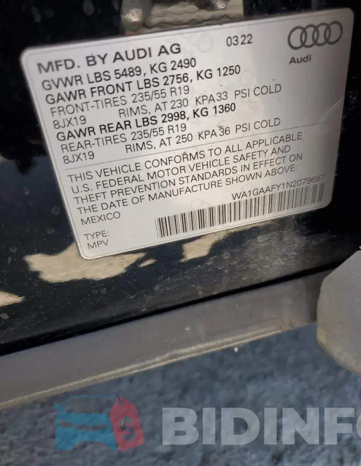 WA1GAAFY1N2079697 Photo# 13
