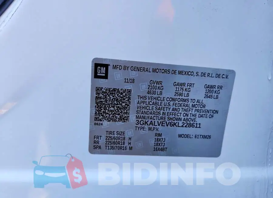 3GKALVEV6KL228611 Photo# 14