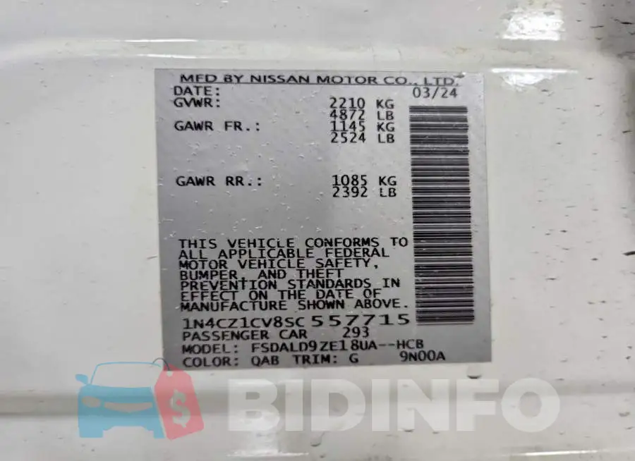 1N4CZ1CV8SC557715 Photo# 13