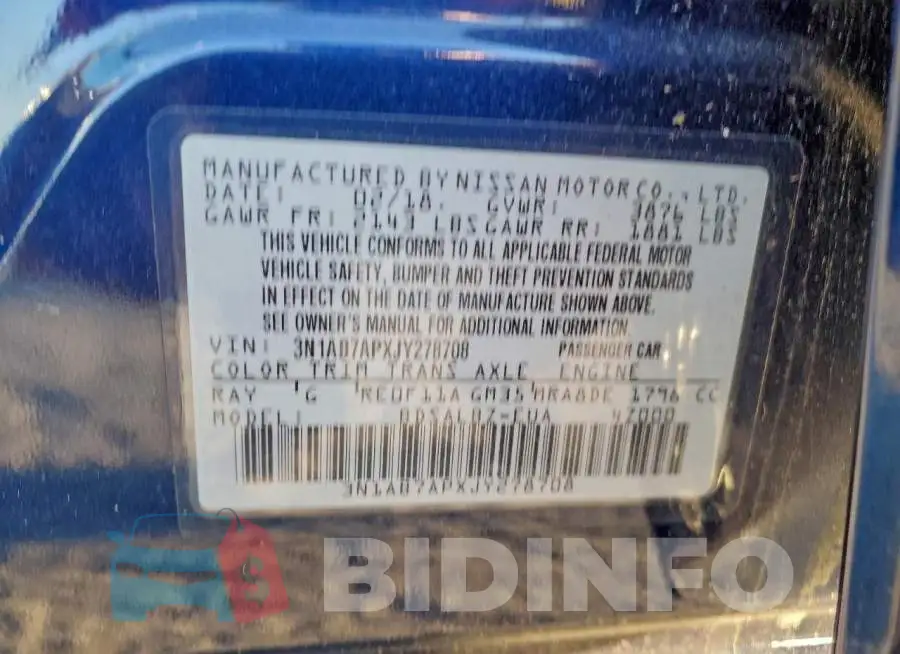 3N1AB7APXJY278708 Photo# 12