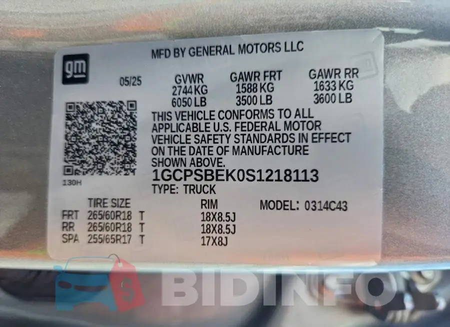1GCPSBEK0S1218113 Photo# 12