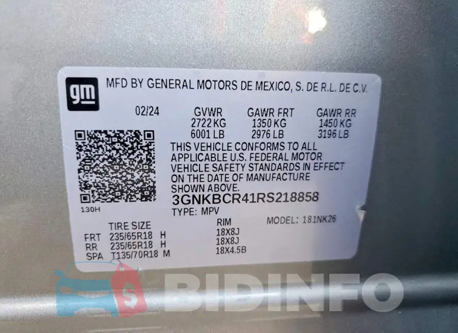3GNKBCR41RS218858 Photo# 13