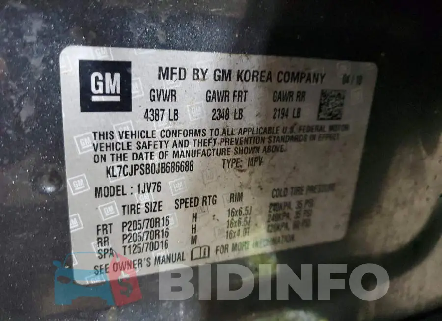 KL7CJPSB0JB686688 Photo# 12