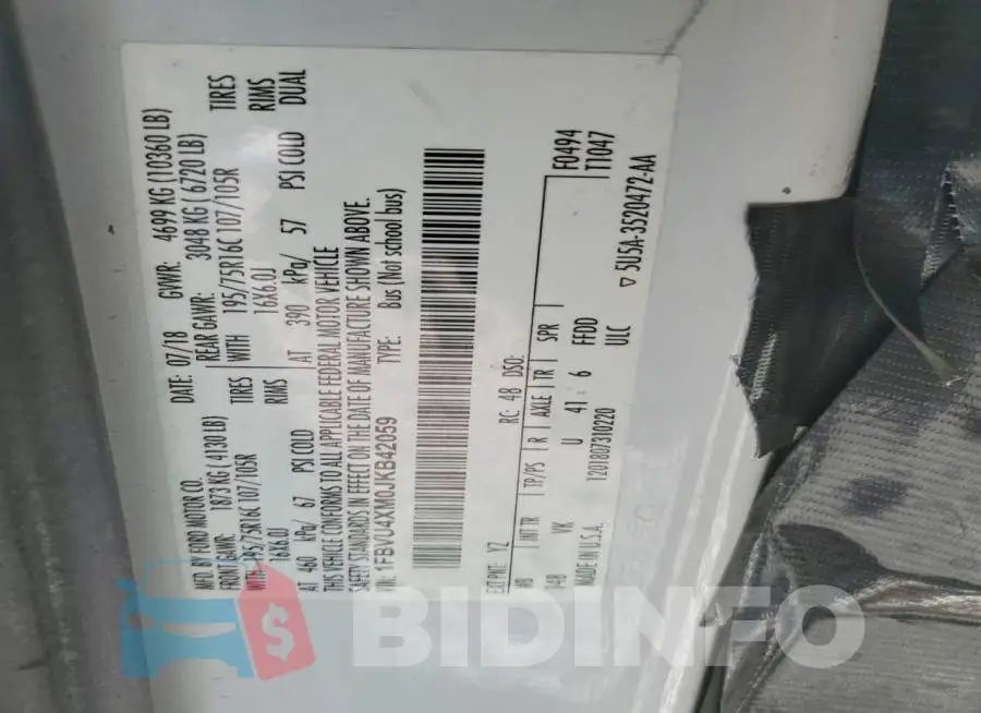 1FBVU4XM0JKB42059 Photo# 12