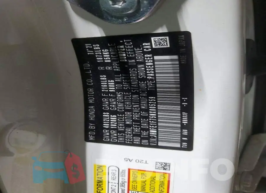 JHMFE1F75NX005259 Photo# 13