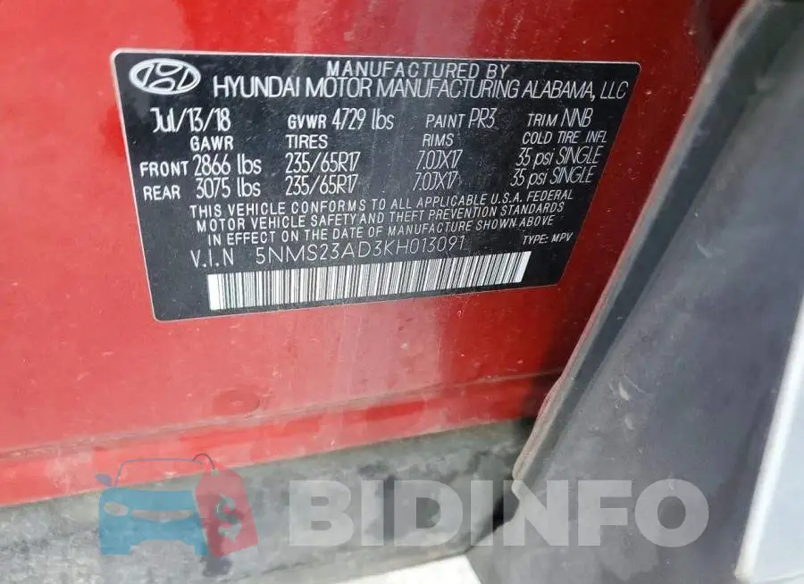 5NMS23AD3KH013091 Photo# 14