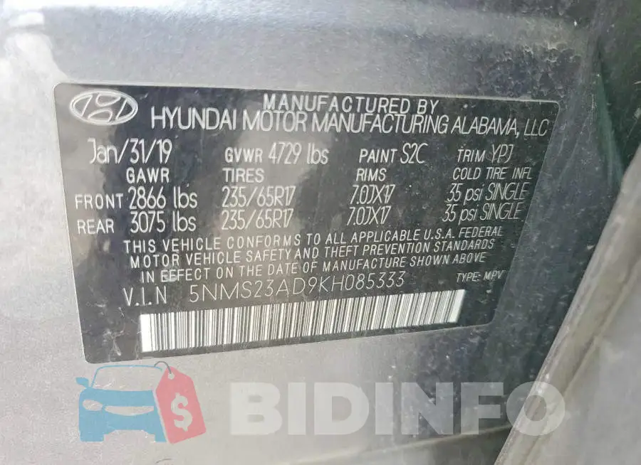 5NMS23AD9KH085333 Photo# 12