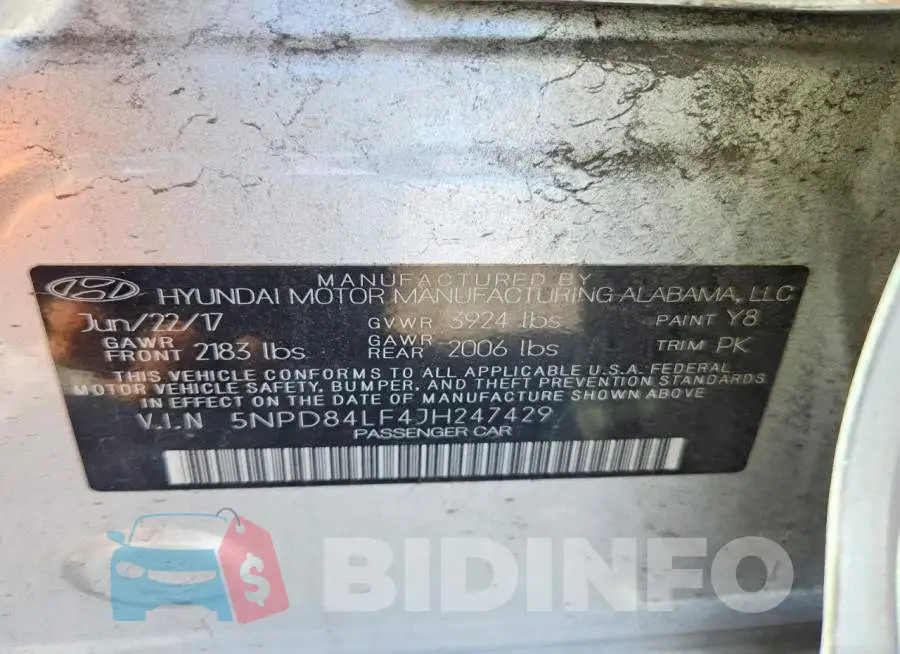 5NPD84LF4JH247429 Photo# 13