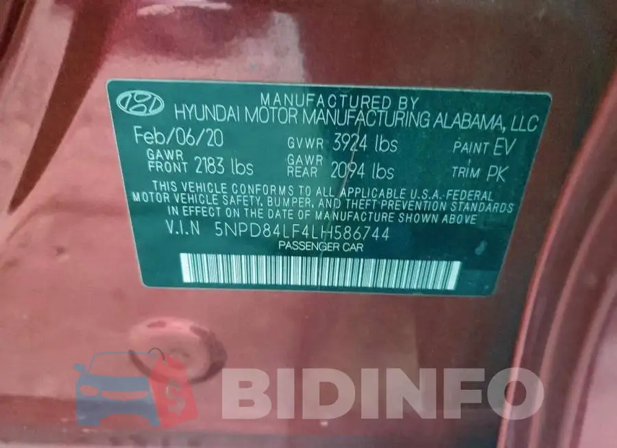 5NPD84LF4LH586744 Photo# 12
