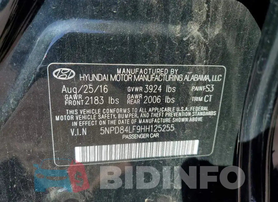 5NPD84LF9HH125255 Photo# 12