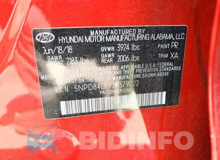 5NPD84LF9JH379022 Photo# 12