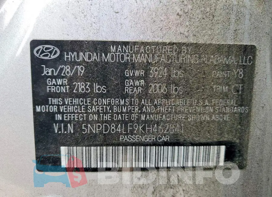 5NPD84LF9KH462841 Photo# 12