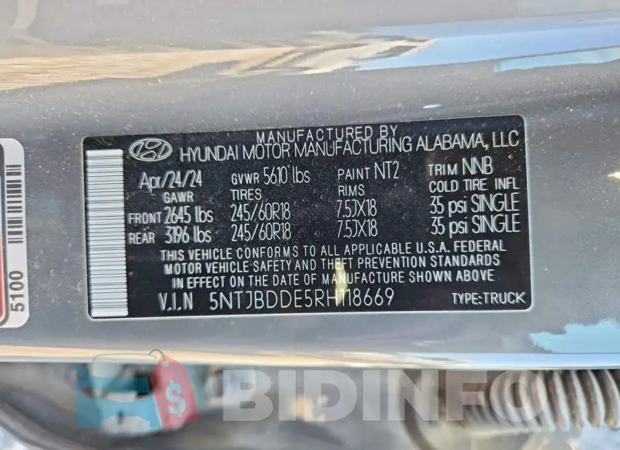 5NTJBDDE5RH118669 Photo# 14