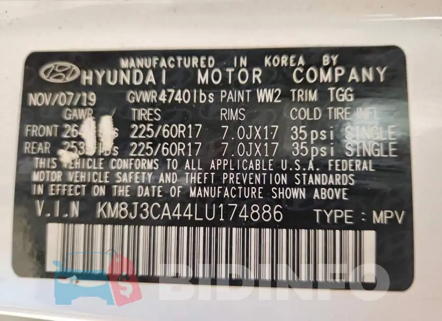 KM8J3CA44LU174886 Photo# 13