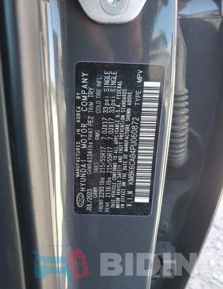 KM8K6CAB4PU060872 Photo# 12