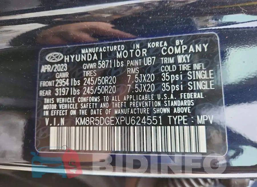 KM8R5DGEXPU624551 Photo# 13