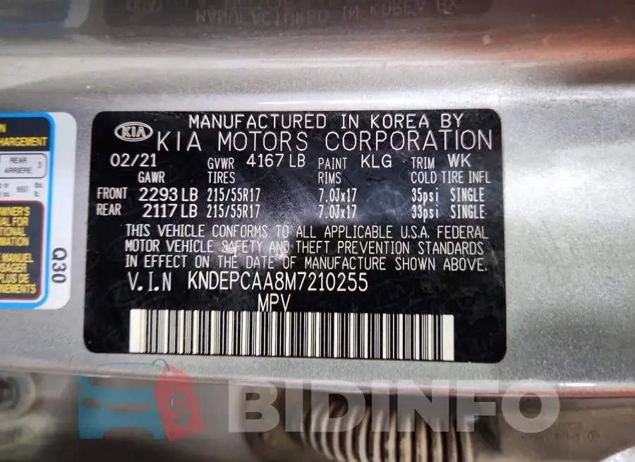 KNDEPCAA8M7210255 Photo# 13