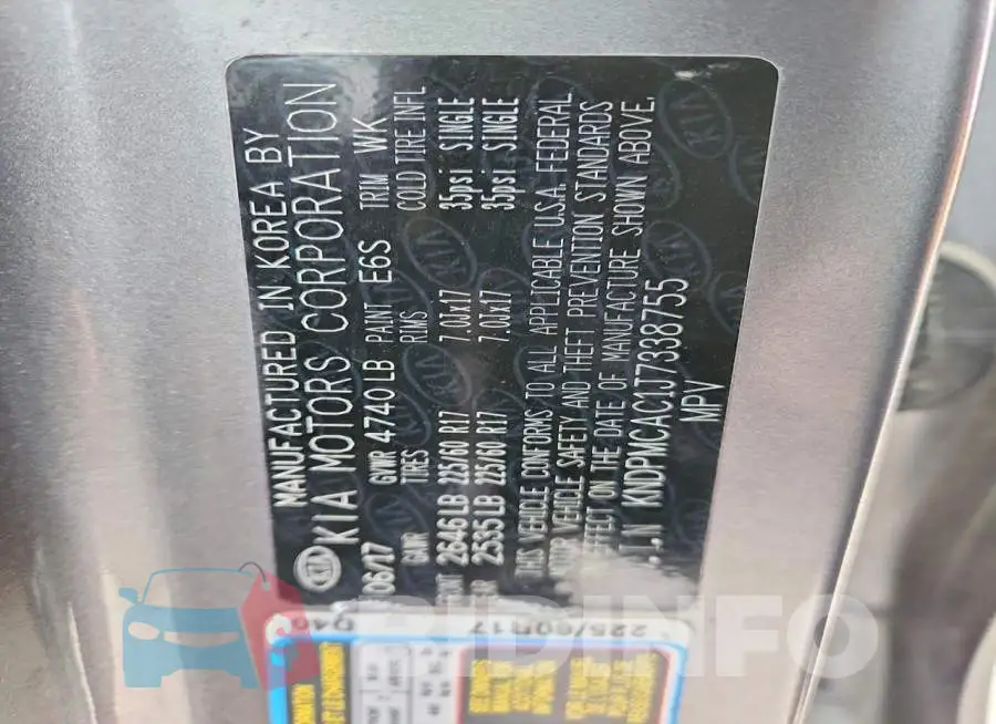 KNDPMCAC1J7338755 Photo# 13