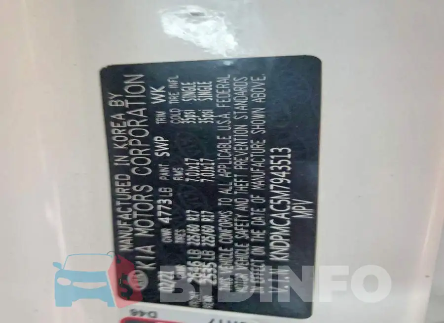 KNDPMCAC5M7943513 Photo# 13