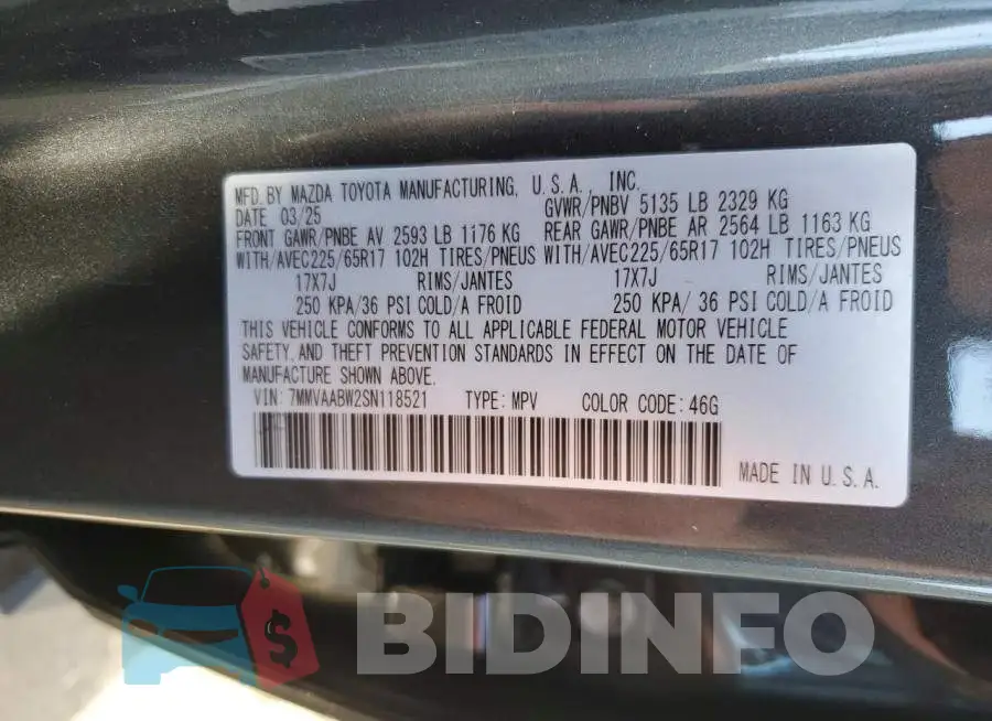 7MMVAABW2SN118521 Photo# 13