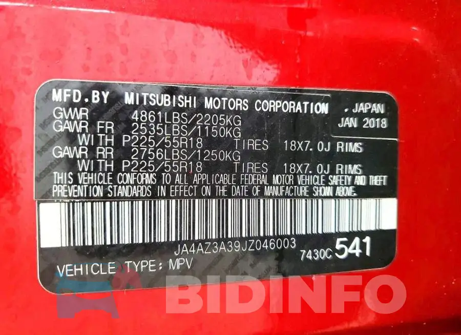 JA4AZ3A39JZ046003 Photo# 12