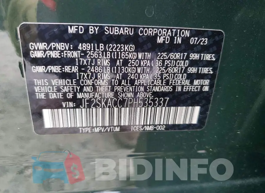 JF2SKACC7PH535337 Photo# 13