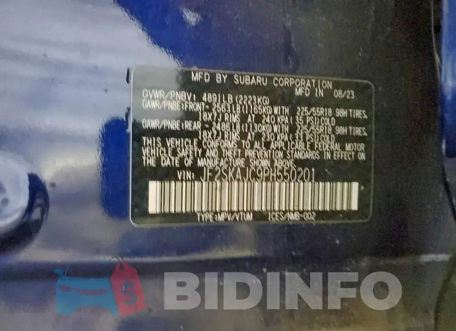 JF2SKAJC9PH550201 Photo# 12