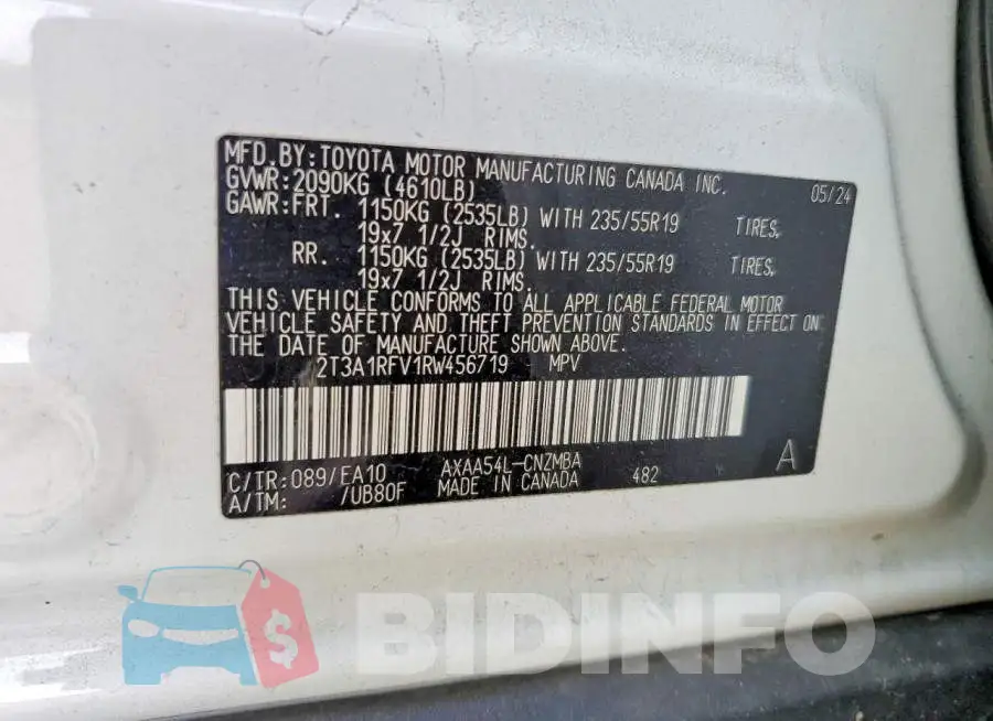 2T3A1RFV1RW456719 Photo# 12