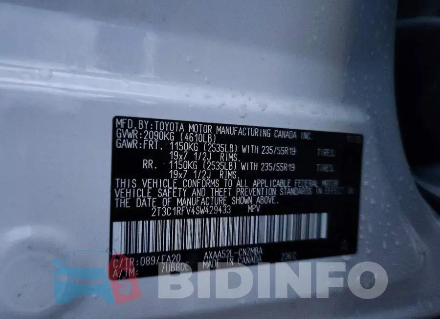 2T3C1RFV4SW429433 Photo# 12