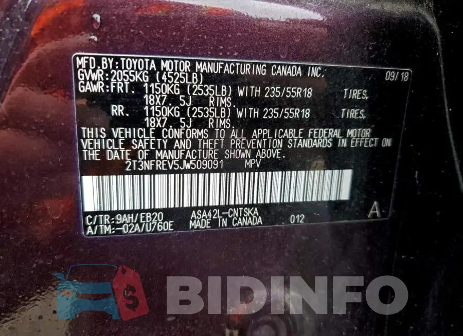 2T3NFREV5JW509091 Photo# 13