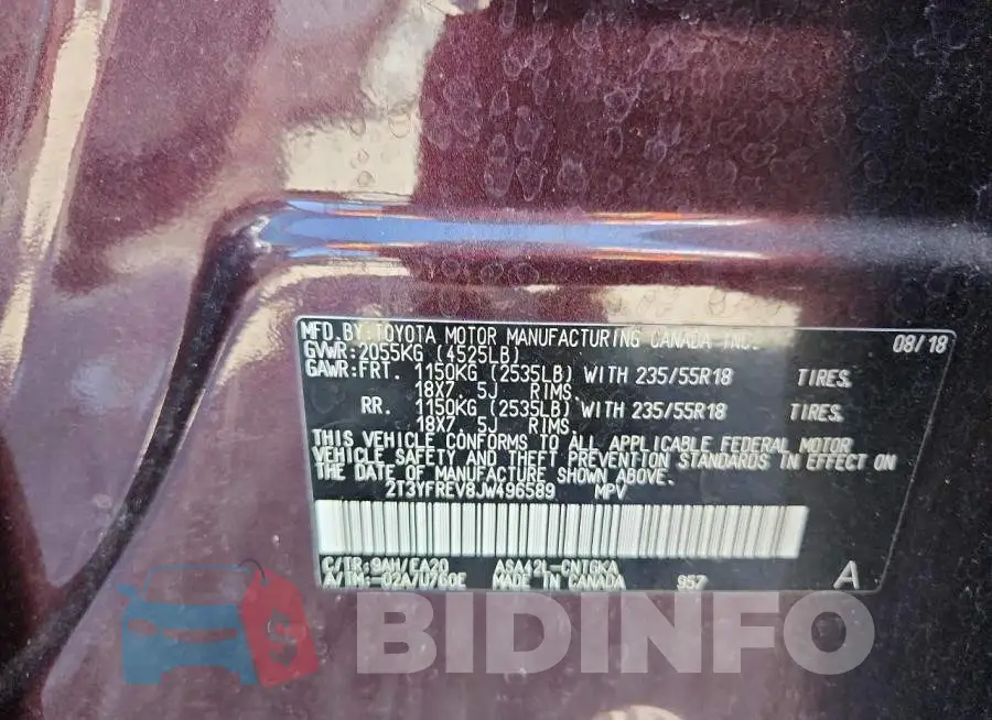 2T3YFREV8JW496589 Photo# 13