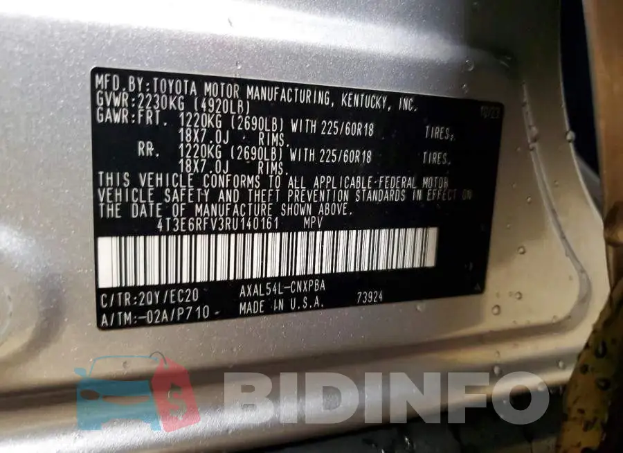 4T3E6RFV3RU140161 Photo# 13
