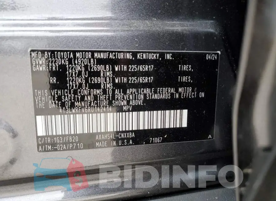 4T3LWRFV6RU142414 Photo# 13