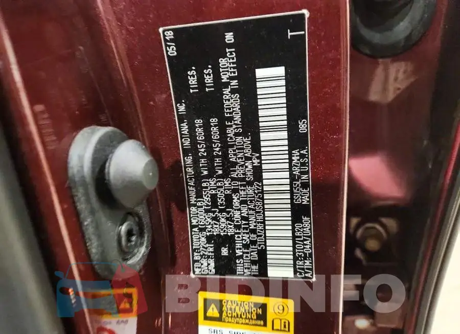 5TDJZRFH0JS875122 Photo# 14