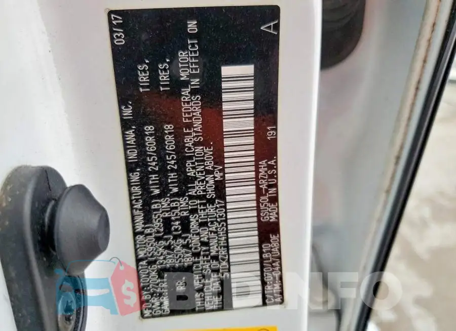 5TDKZRFH4HS513017 Photo# 14