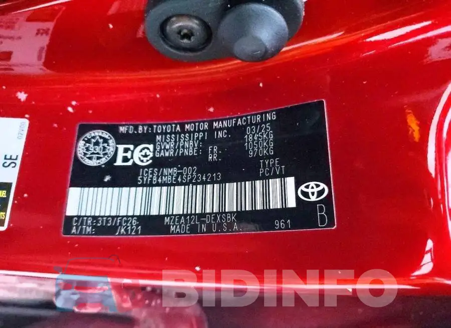 5YFB4MBE4SP234213 Photo# 12