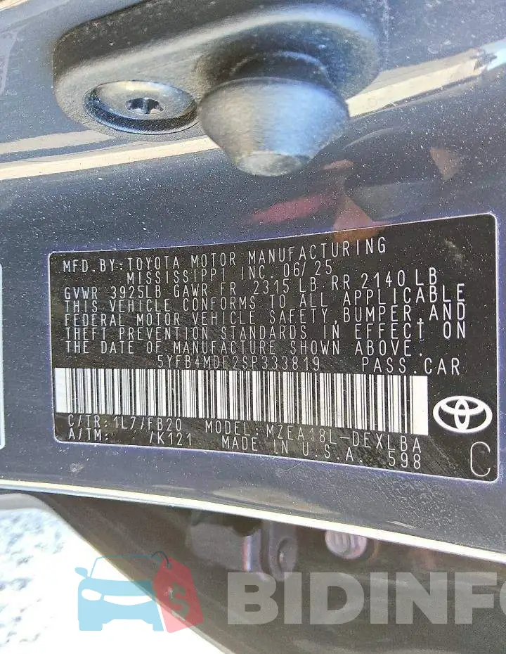5YFB4MDE2SP333819 Photo# 12