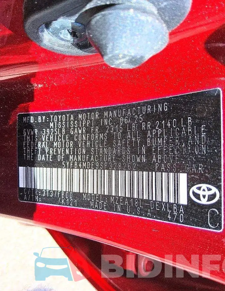 5YFB4MDE9SP328262 Photo# 12