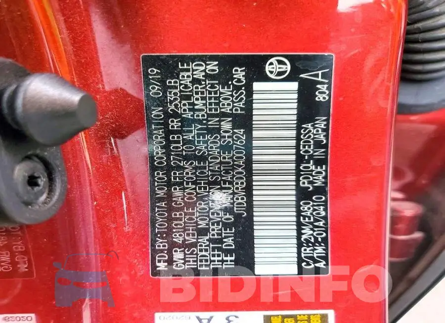 JTDBVRBD0KA007624 Photo# 12