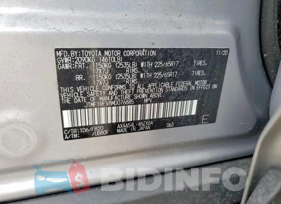 JTMF1RFV8MD076885 Photo# 13