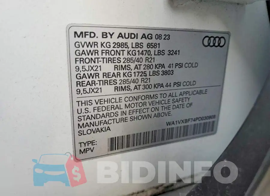 WA1VXBF74PD030908 Photo# 14