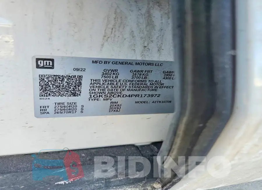 1GKS2CKD4PR173972 Photo# 12