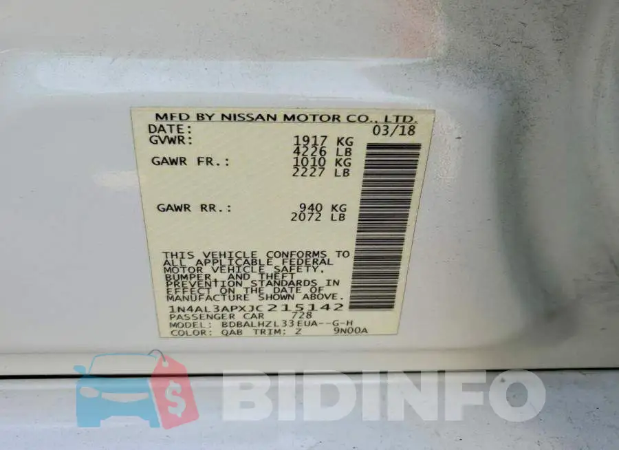 1N4AL3APXJC215142 Photo# 12