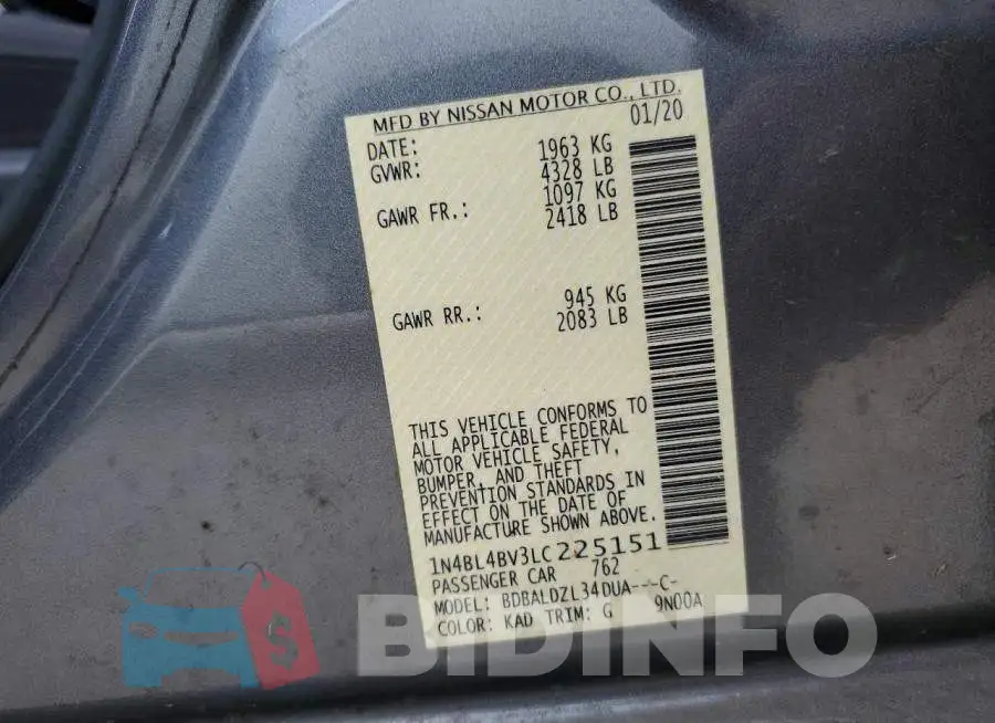1N4BL4BV3LC225151 Photo# 12