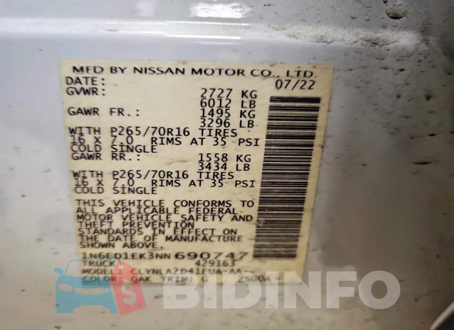 1N6ED1EK3NN690747 Photo# 13