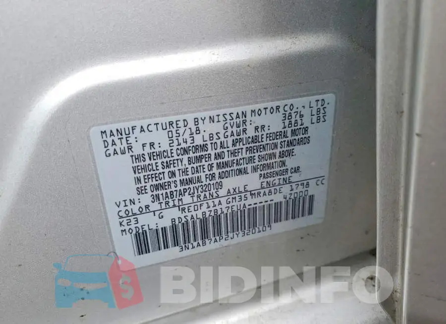 3N1AB7AP2JY320109 Photo# 12