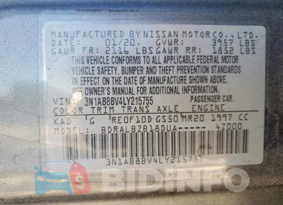 3N1AB8BV4LY215755 Photo# 12