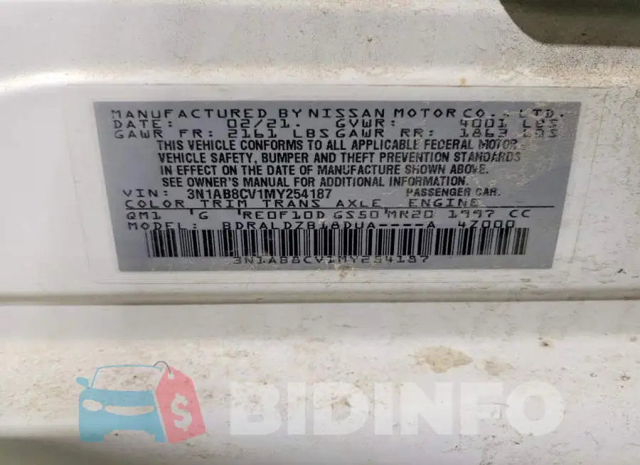 3N1AB8CV1MY254187 Photo# 12
