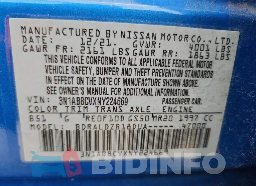 3N1AB8CVXNY224669 Photo# 12