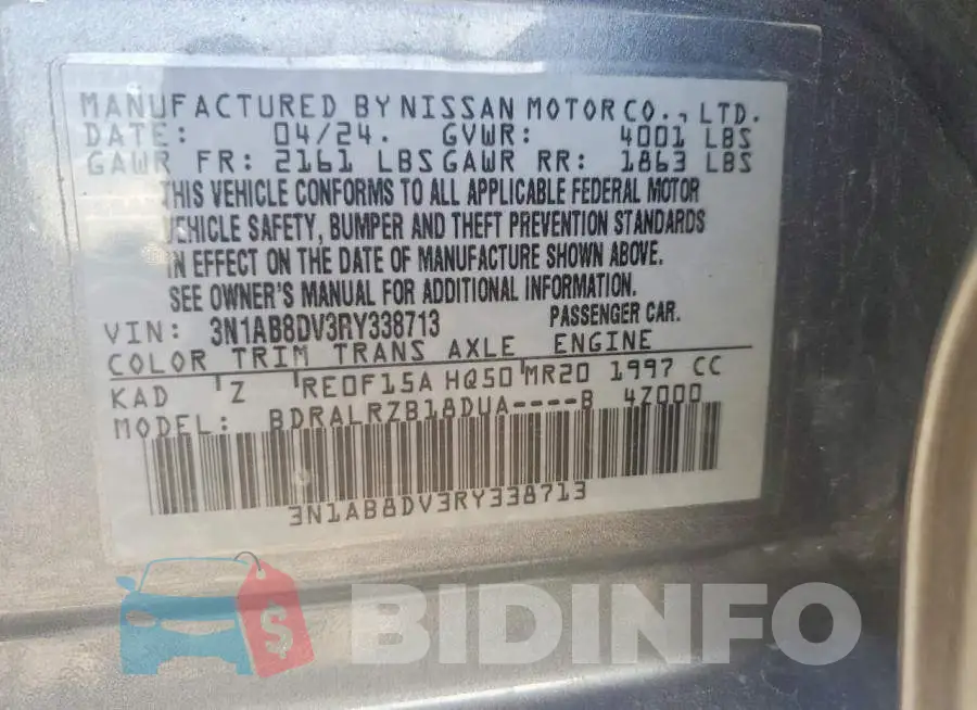 3N1AB8DV3RY338713 Photo# 12